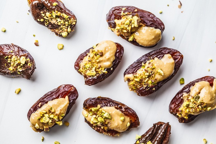 Dates-stuffed-with-peanut-butter-and-pistachios