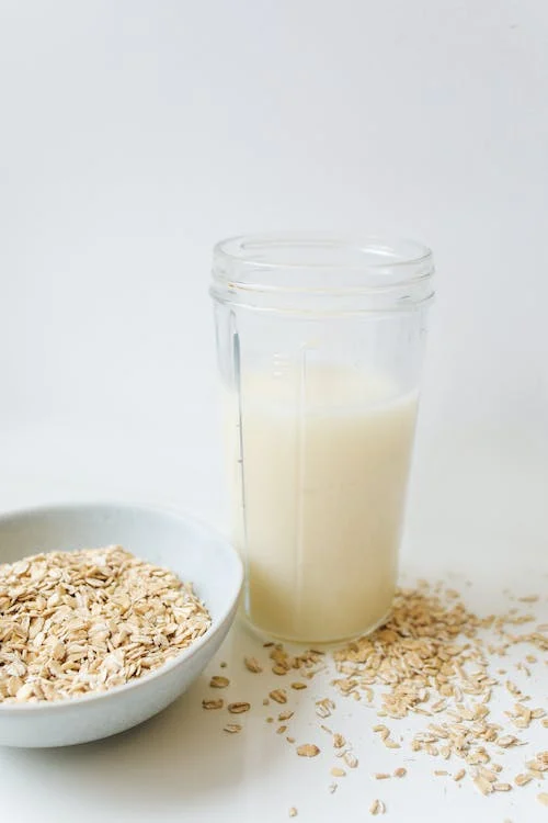 Oat-milk-in-clear-glass-jar