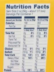 Barilla Protein Plus Nutrition Facts Panel